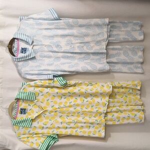 Muk Luks Woman's Pajama Set - Lemon Yellow and Sky Blue 2 Pair.